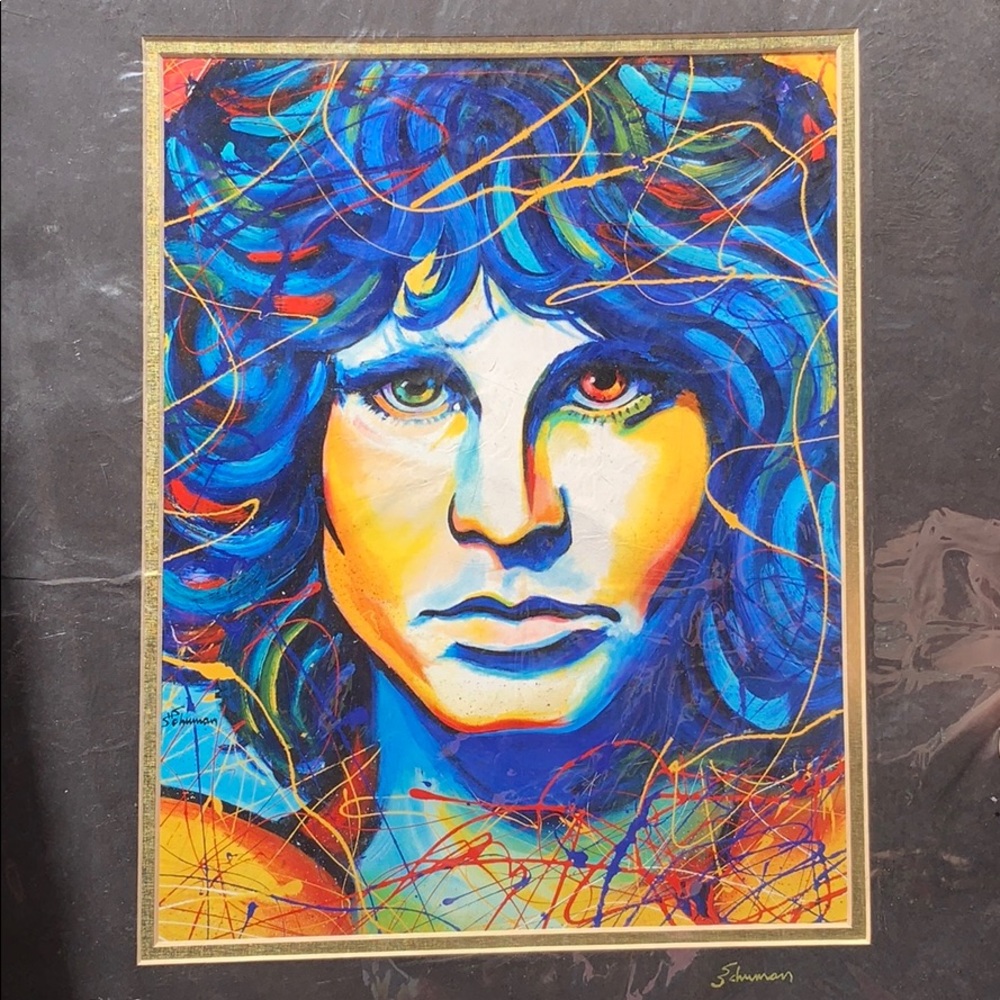 Jim Morrison oil print, matted